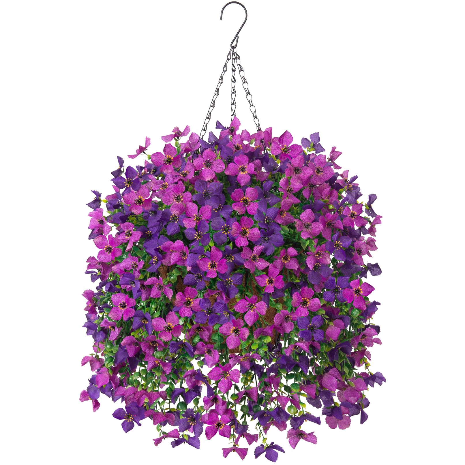 INXUGAO front view of hanging basket showing full floral display and curb appeal