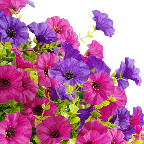 INXUGAO balcony scene with faux morning glories creating year-round curb appeal