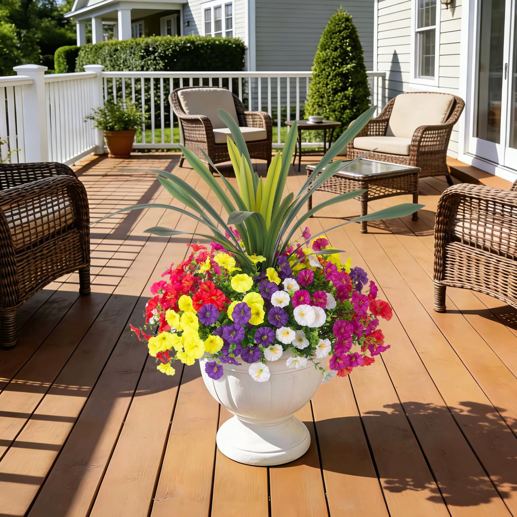 INXUGAO porch entryway styling with bouquets showcasing low-maintenance beauty
