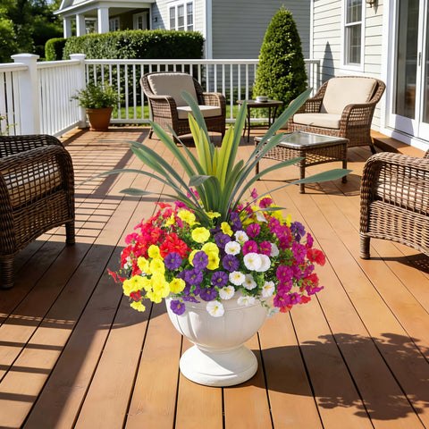INXUGAO porch entryway styling with bouquets showcasing low-maintenance beauty