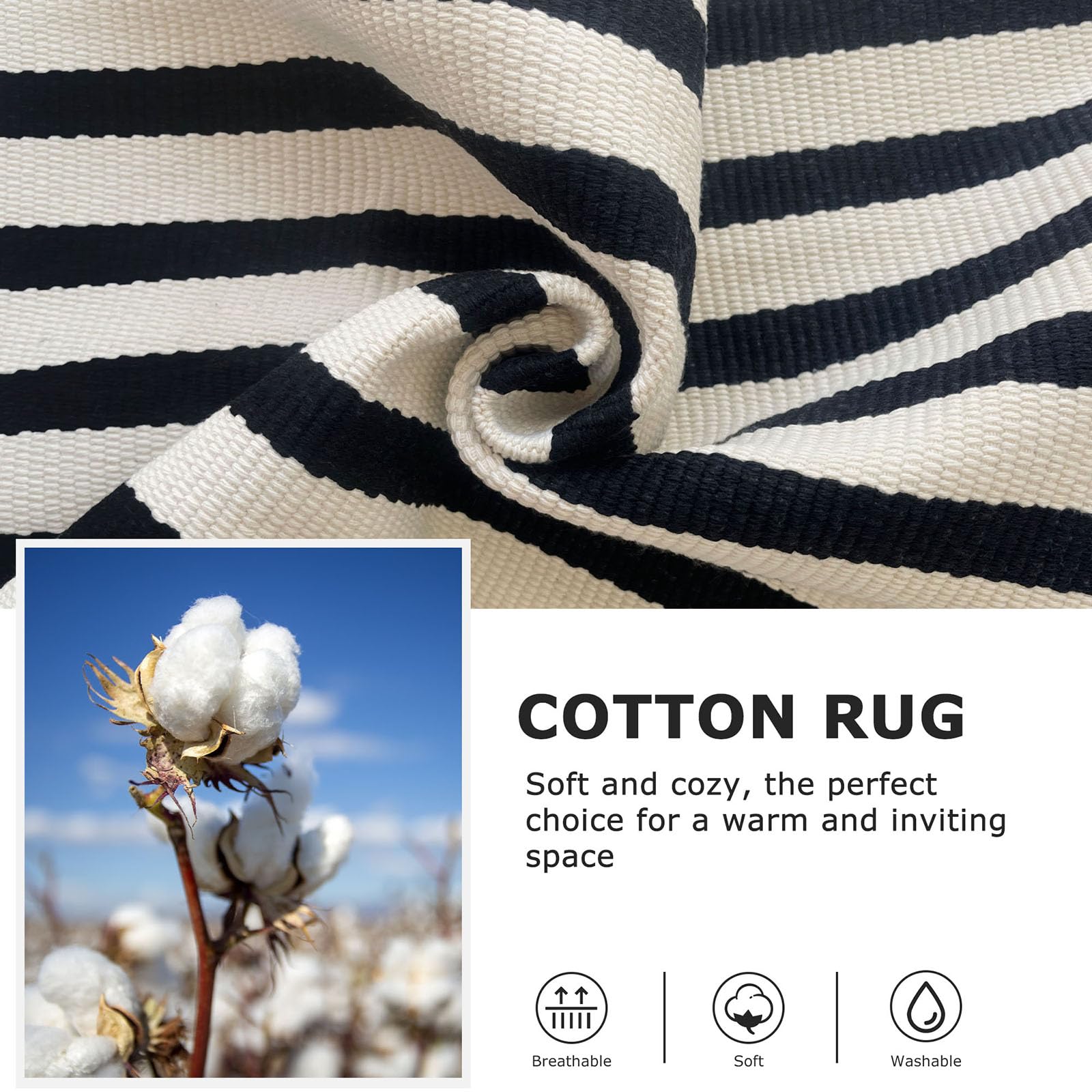 IOHOUZE folded rug as shipped illustrating crease care and easy unboxing