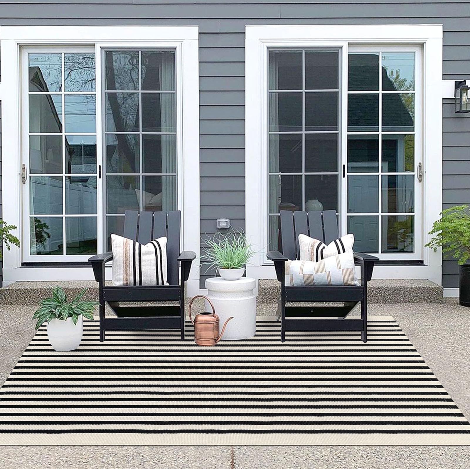 IOHOUZE rug on a covered porch demonstrating style and sheltered outdoor use