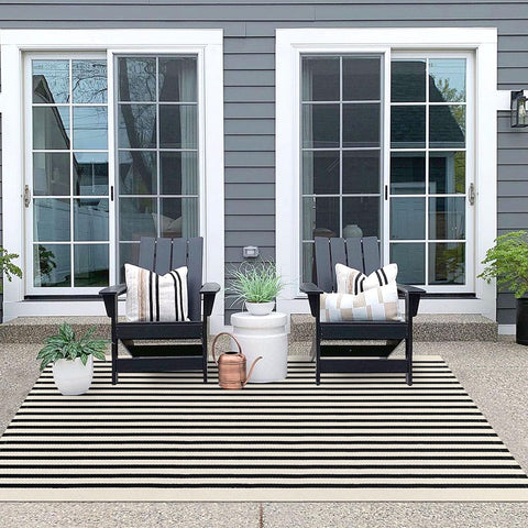 IOHOUZE rug on a covered porch demonstrating style and sheltered outdoor use