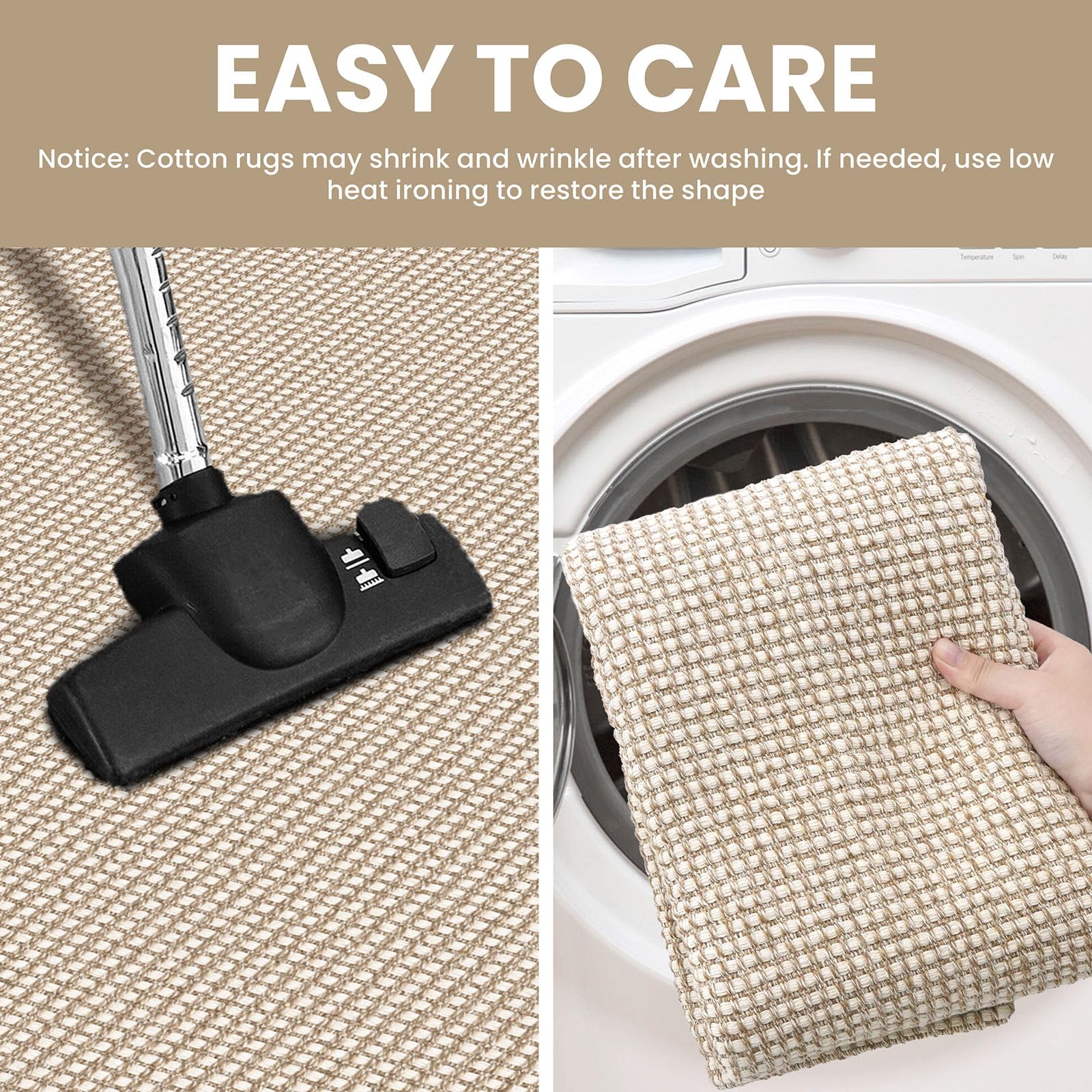 IOHOUZE rubber backing underside showing non-slip grip to reduce movement on floors