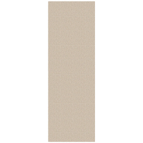 IOHOUZE hand touching rug texture to show soft cotton-linen feel and comfort