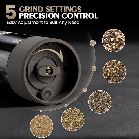ioion grinder LED light on while seasoning for precise night-time control benefit