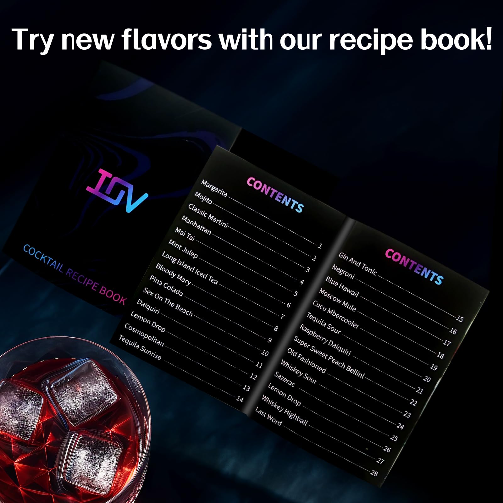 IOV shaker displayed on home bar to add color and professional appeal