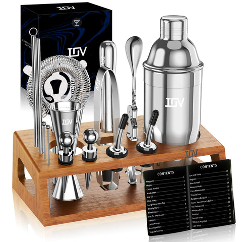 IOV shaker and jigger front view showing quality finish and precise measuring