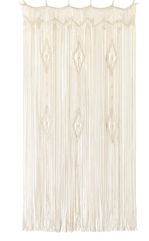 IOWER macrame curtain front view showing full panel and pattern, adds boho charm