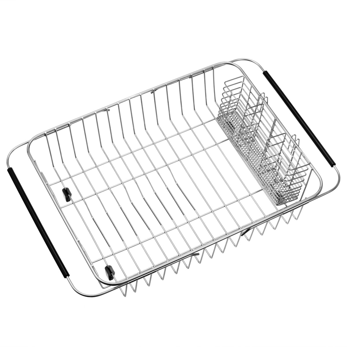 iPEGTOP over-sink dish rack front view showing organized drying benefit