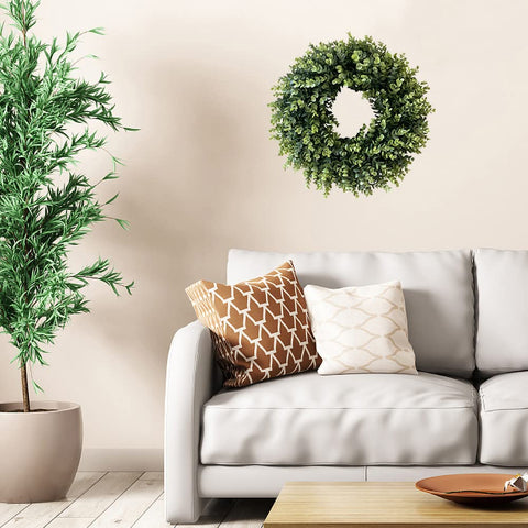 IPLNTS side profile showing wreath depth and dense handcrafted foliage for natural look