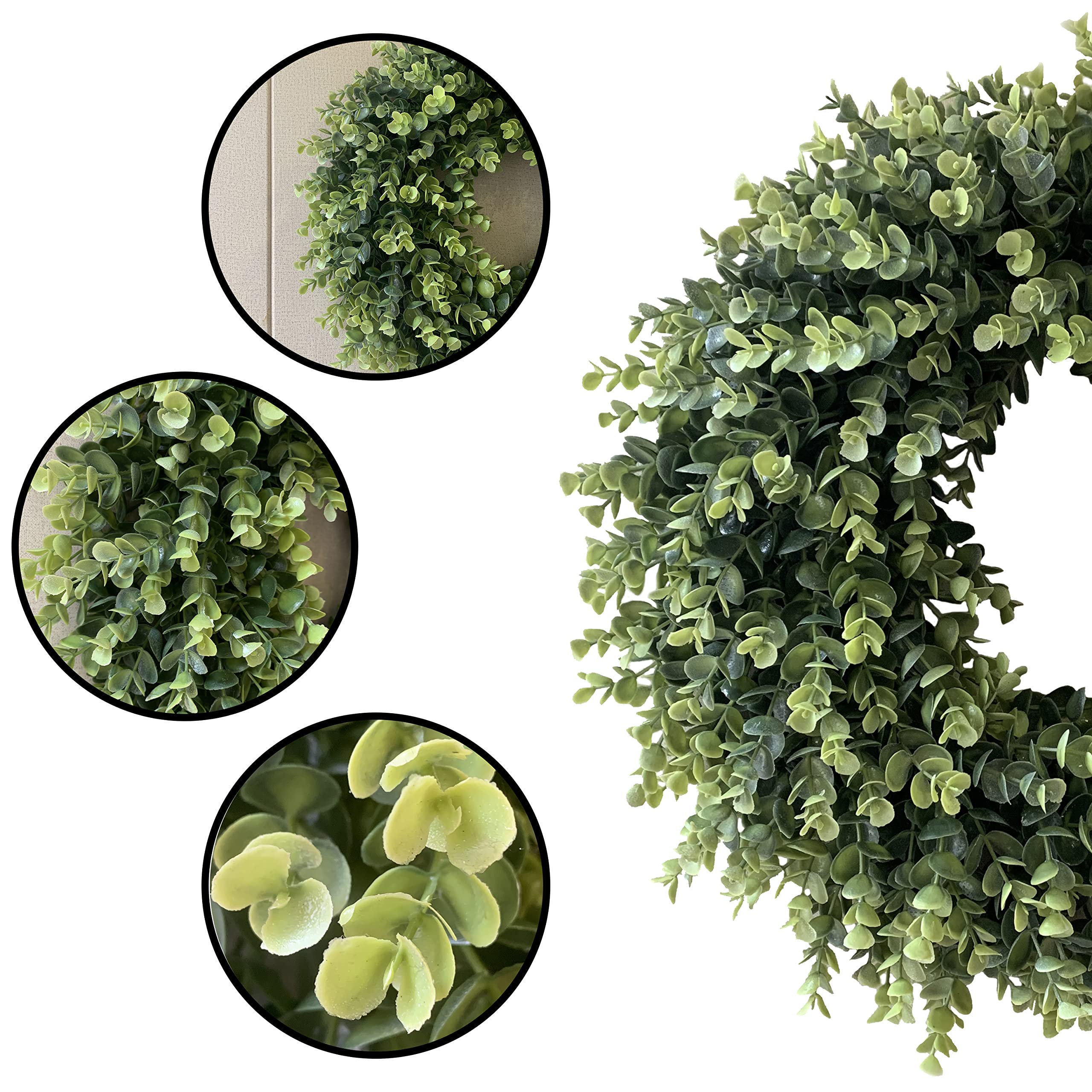IPLNTS wreath styled with seasonal bow illustrating easy customization and decorating
