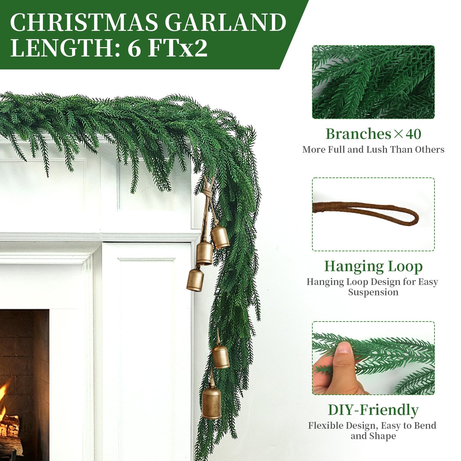 IPOOLTENG close-up of Norfolk pine needles showing lifelike texture benefit