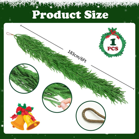 IPOOLTENG garland styled on a fireplace mantel adding festive greenery and cozy warmth