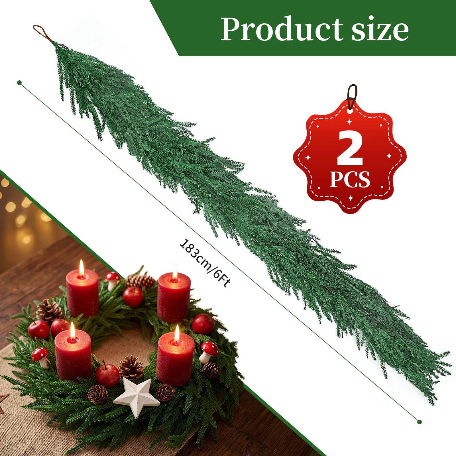 IPOOLTENG garland draped across mantel styled for holiday warmth benefit