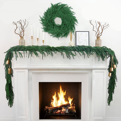 IPOOLTENG garland hung on covered porch illustrating outdoor-ready look benefit