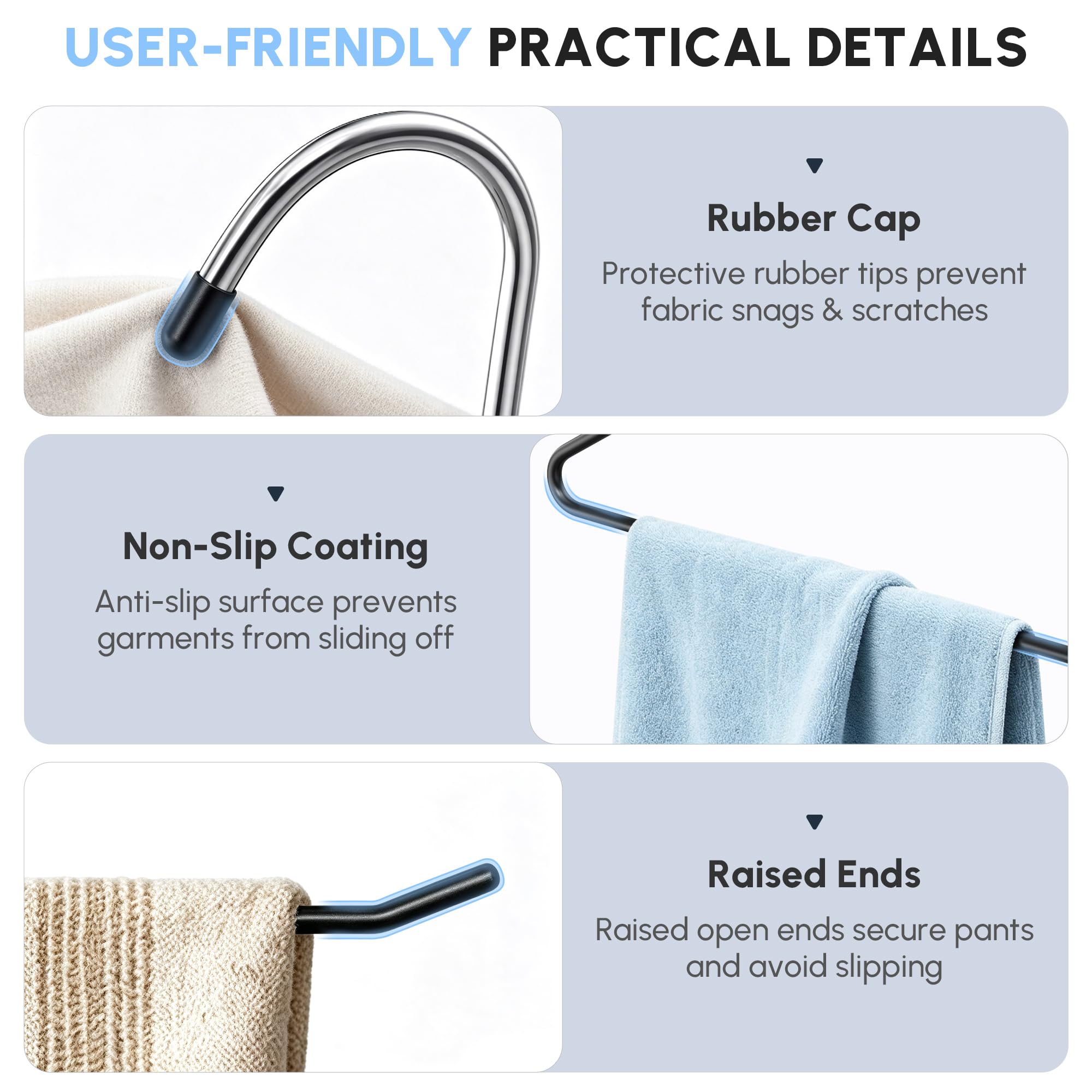 IPOW hangers holding jeans securely demonstrating heavy garment support