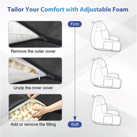 IPYNBAP pillow in use on a bed while someone reads, improving seated comfort