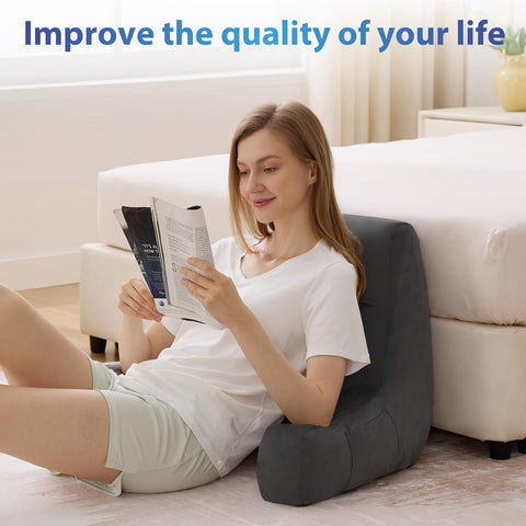 IPYNBAP pillow beside a book to show 20-inch scale and suitability for reading
