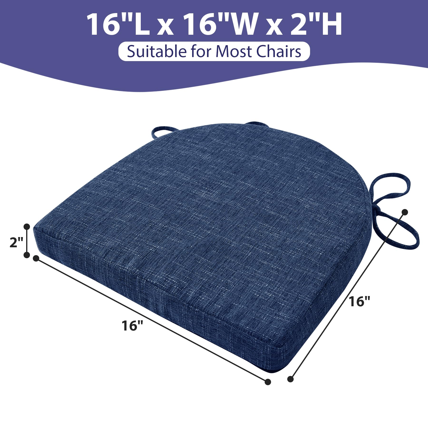 IPYNBAP cushion beside ruler illustrating 16x16x2 inch size for easy measuring