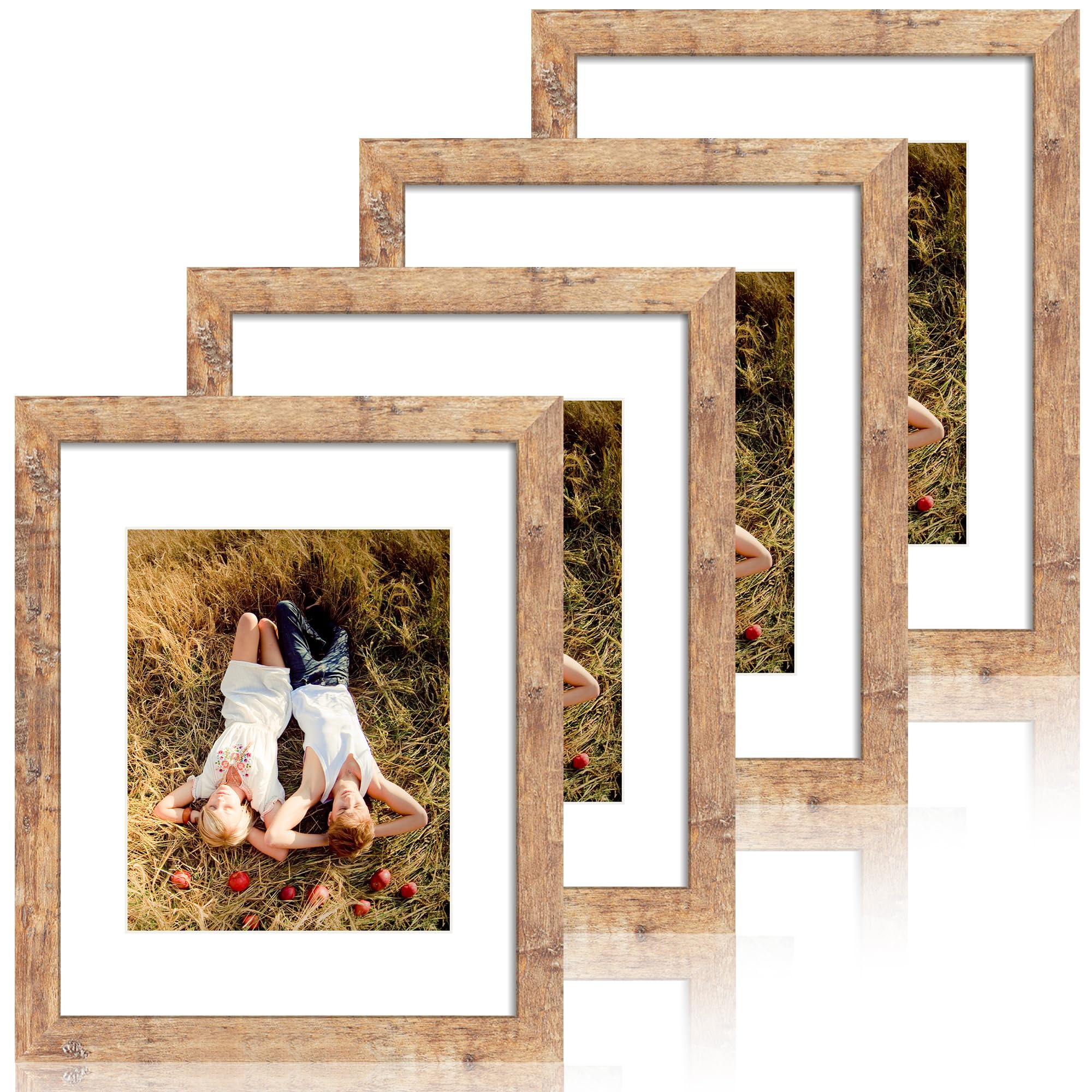 iRahmen front view rustic brown frame showing clean lines and clear display