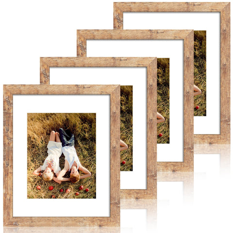 iRahmen front view rustic brown frame showing clean lines and clear display