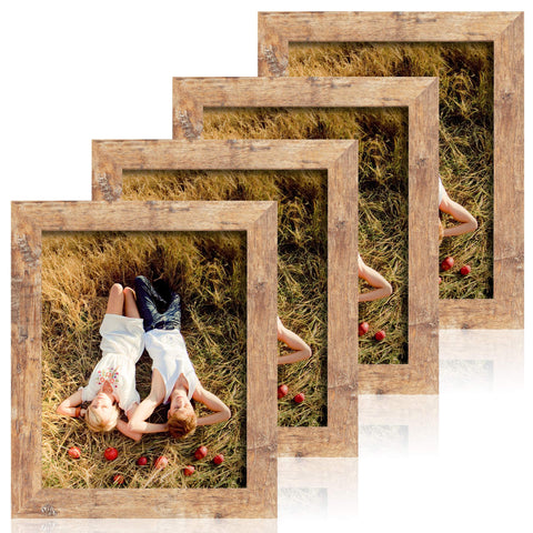 iRahmen front view of rustic brown 8x10 frame showing clear display benefit