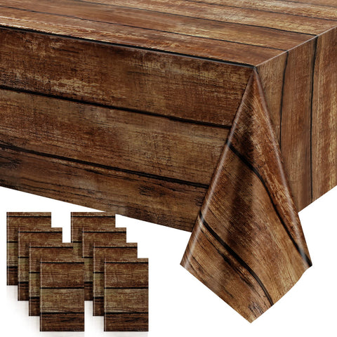 Irenare front pack showing eight brown wood grain covers for convenient party setup