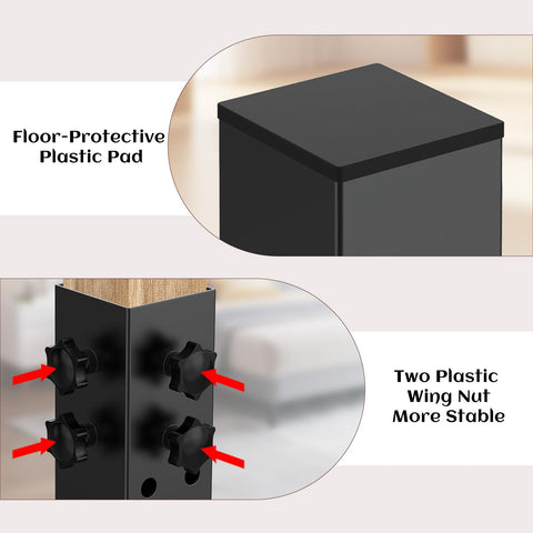 IRENPORU riser installed on a dorm bed creating under-bed storage space advantage