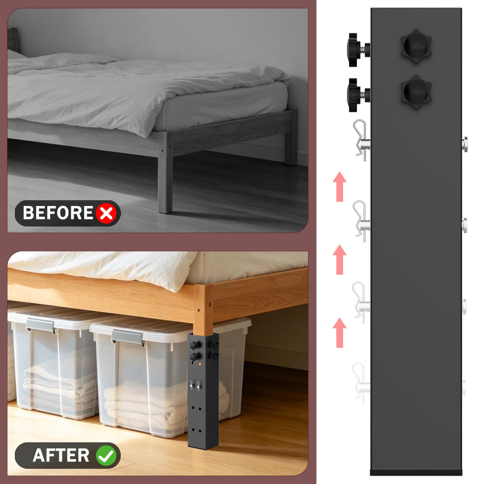IRENPORU riser beside ruler showing scale and exact height for informed fit decision