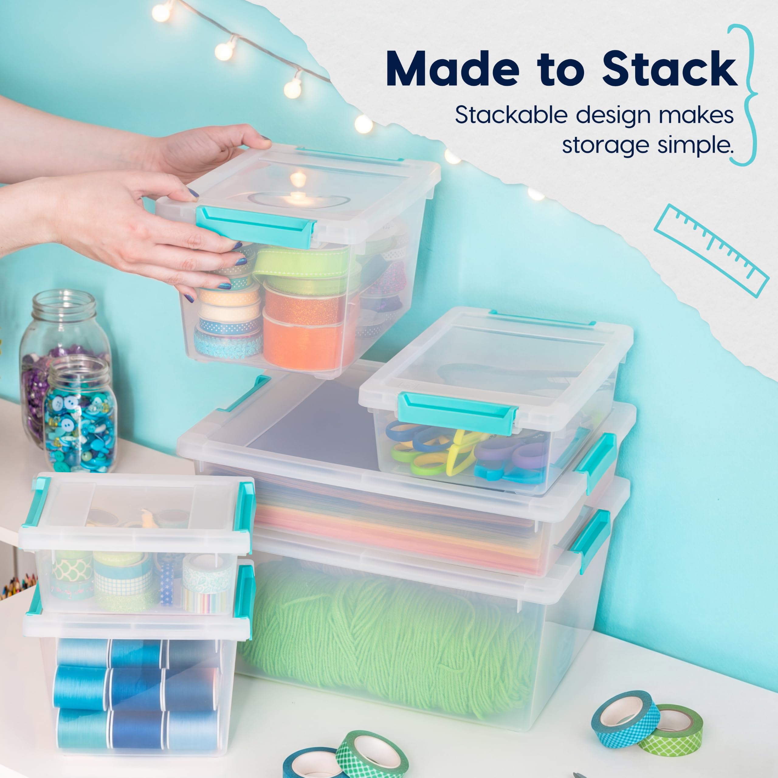 IRIS USA bin holding craft supplies organizing tools benefit