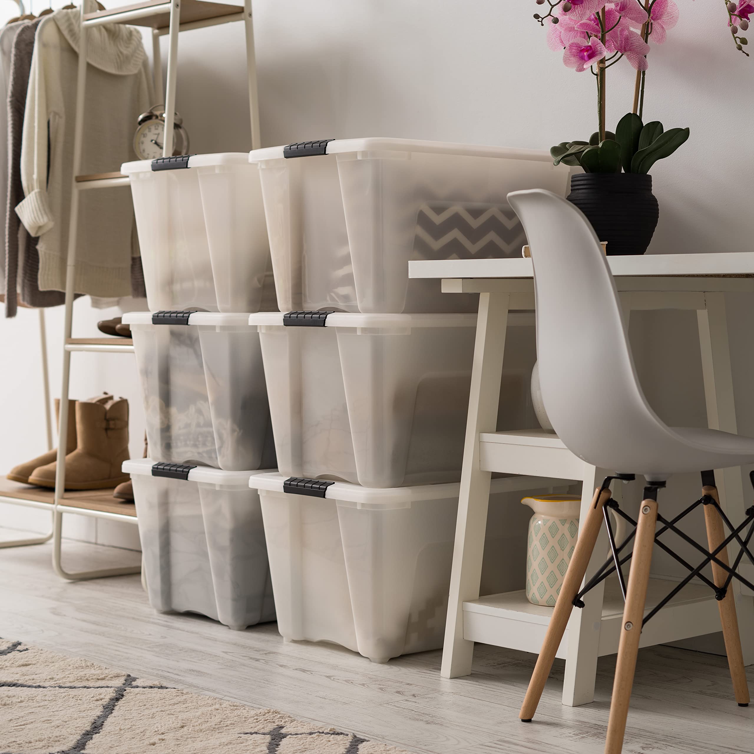 IRIS USA nested empty bins demonstrating compact storage when not used