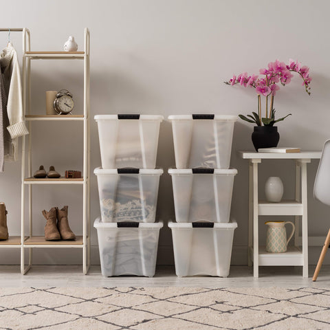 IRIS USA built-in pull handle detail for easy shelf access and retrieval