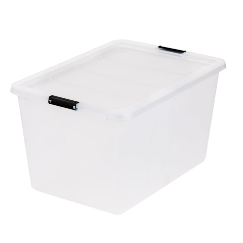 IRIS USA open box revealing interior volume for bulky item accommodation