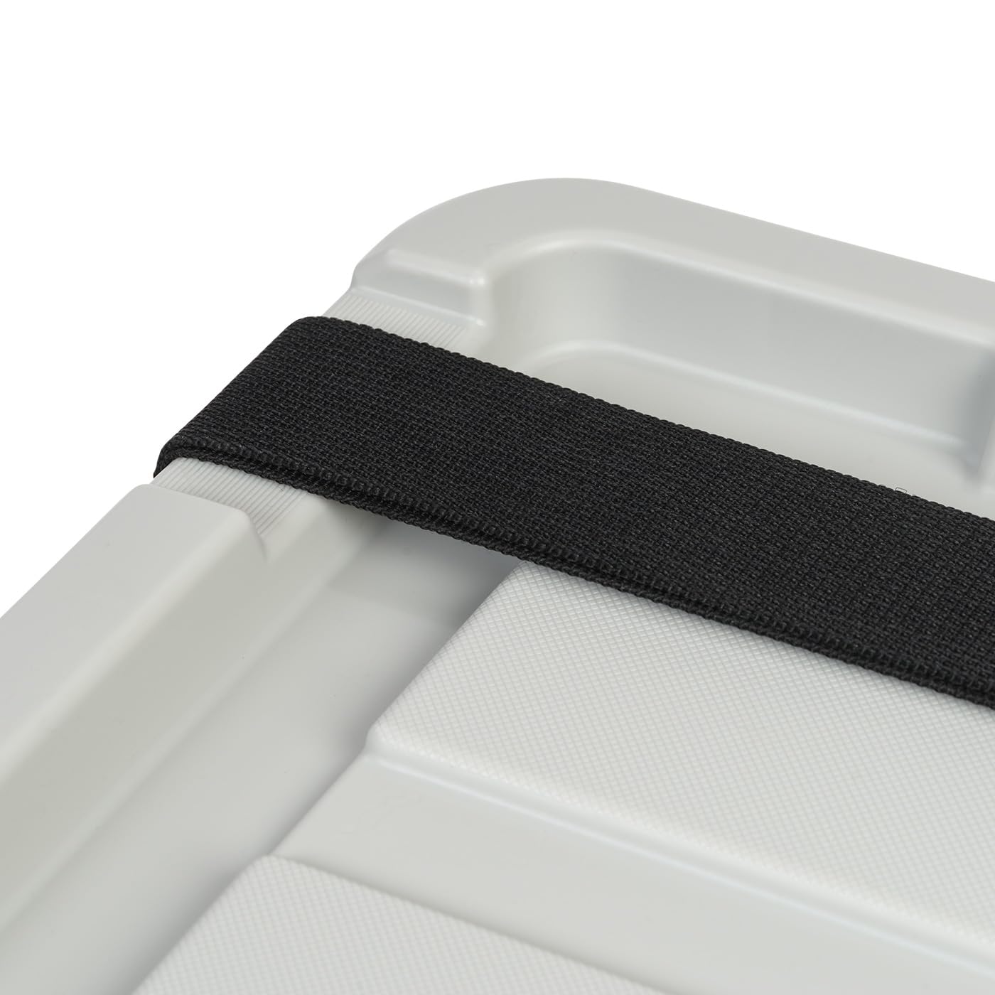 IRIS USA totes organized in a garage offering space-saving and quick-access benefits