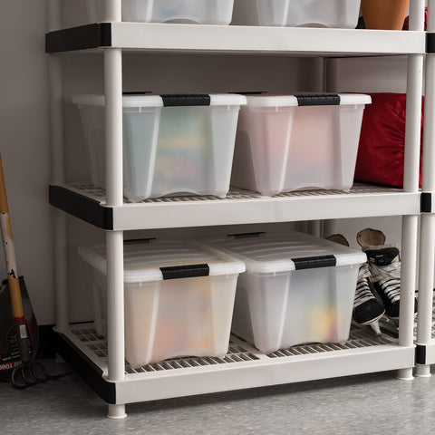 IRIS USA bottom pull handle detail for easy retrieval from shelves