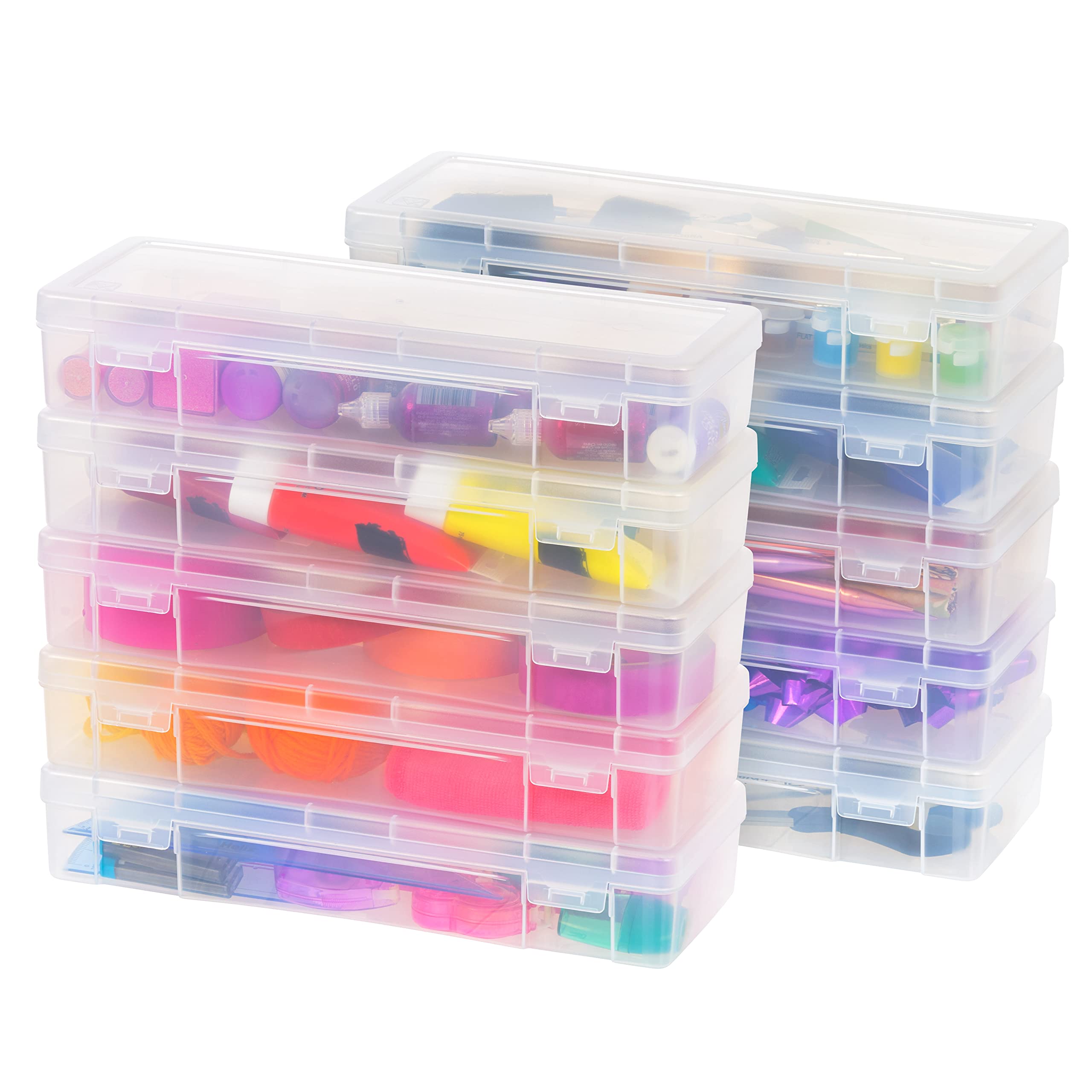 IRIS USA front view of clear case showing transparent storage and quick visibility