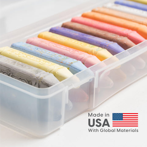IRIS USA inside view filled with craft supplies showing neat compartment use