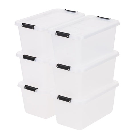 IRIS USA box on desk organizing office items for tidy workspace benefit