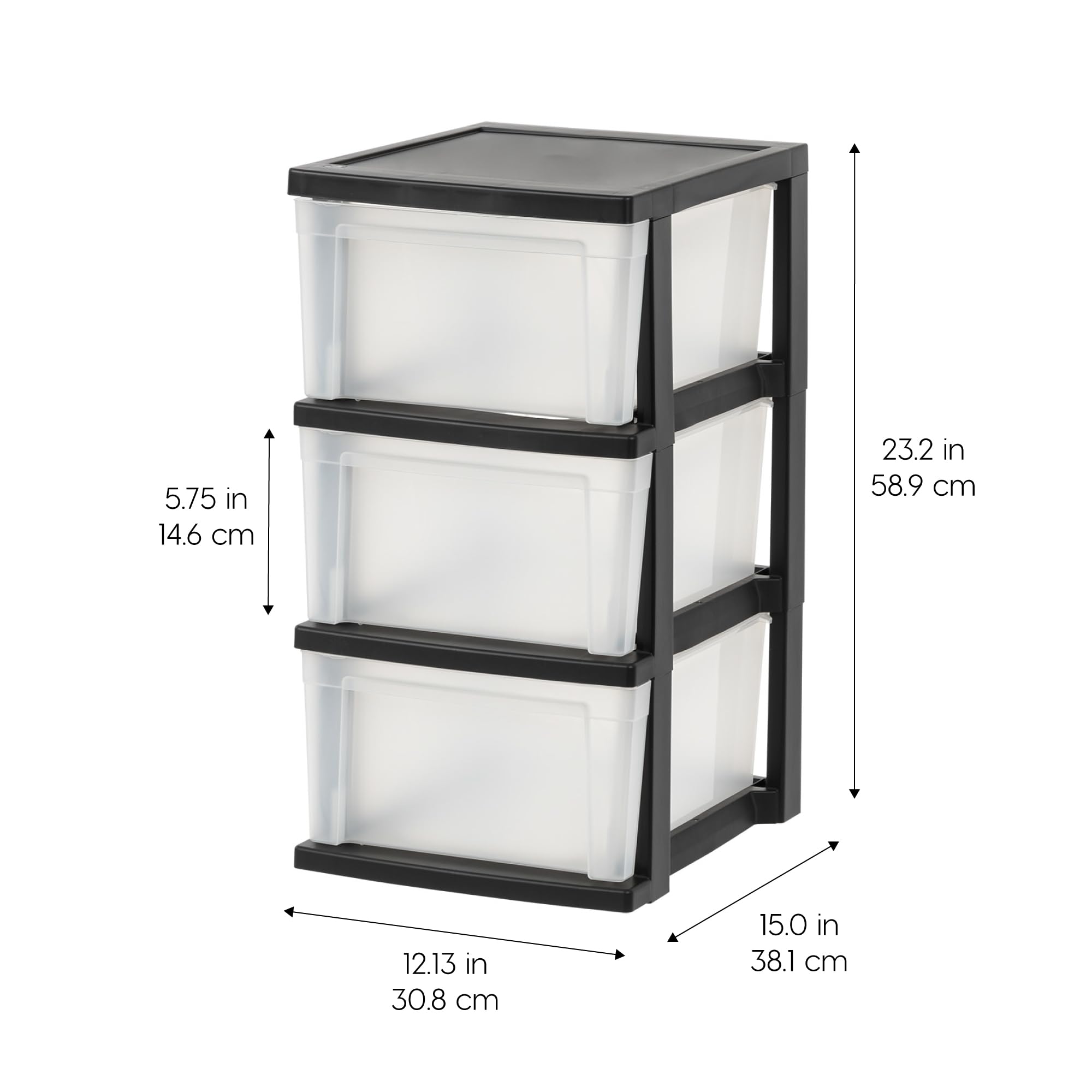 IRIS USA drawer partially open demonstrating smooth glide for quick access to stored items