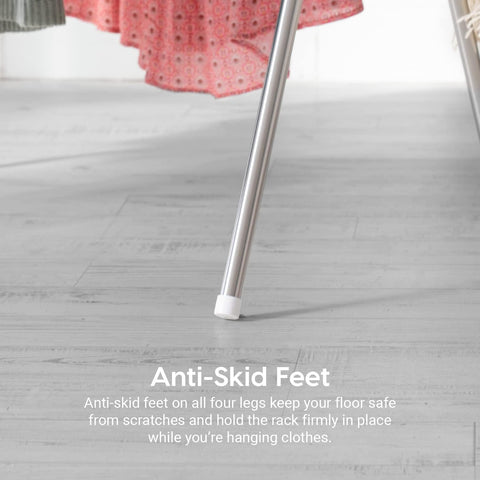 IRIS USA drying rack being assembled tool-free to demonstrate easy setup