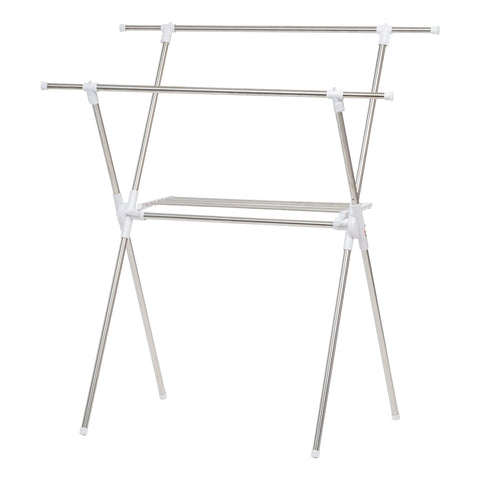 IRIS USA drying rack in a modern laundry room setting showing portable convenience