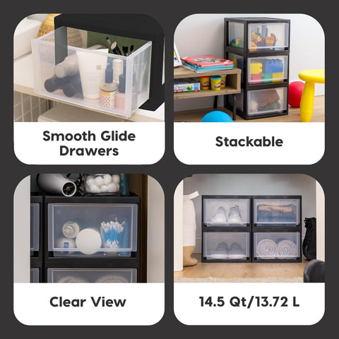 IRIS USA internal view with folded clothes showing organized storage benefit