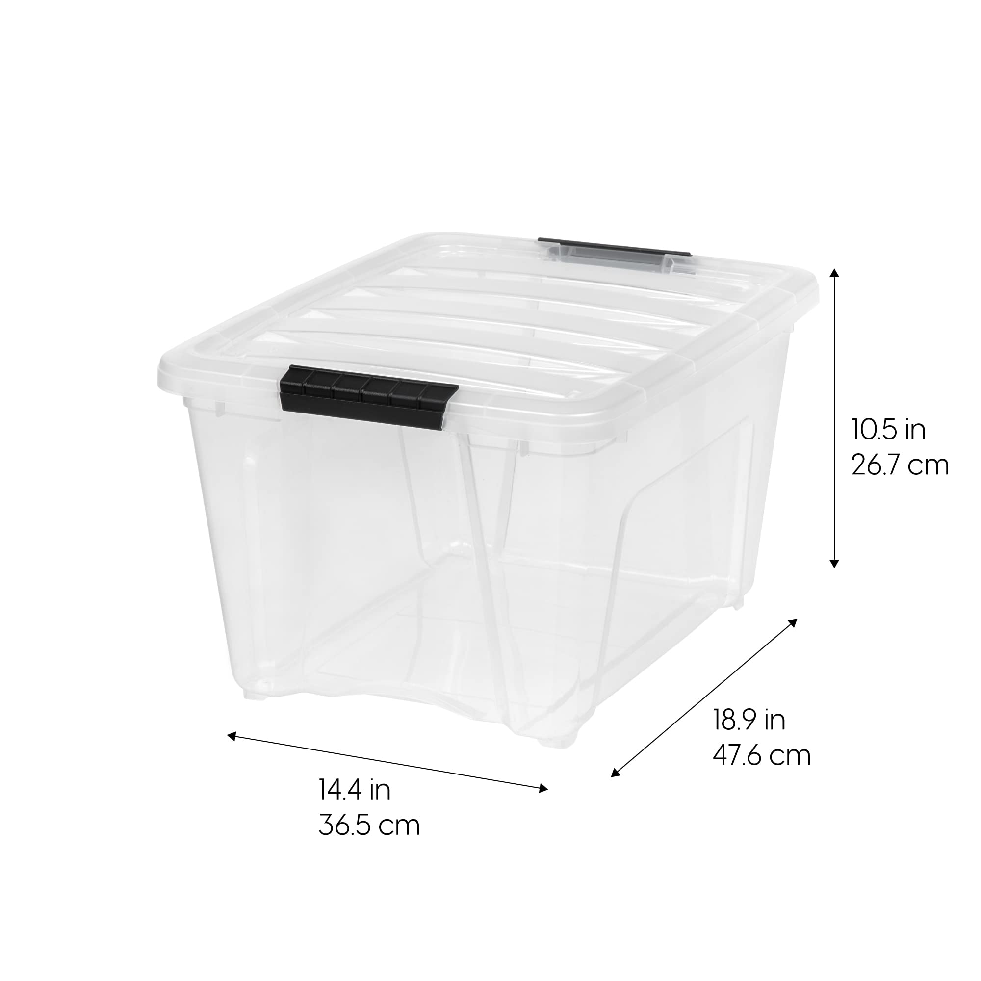 IRIS USA close-up of lid locking detail demonstrating secure stackability