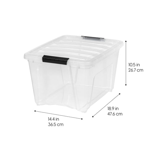 IRIS USA close-up of lid locking detail demonstrating secure stackability