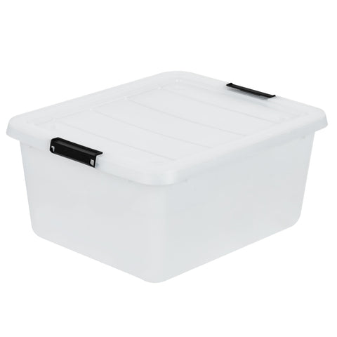IRIS USA organizer on craft table holding supplies to streamline creative projects