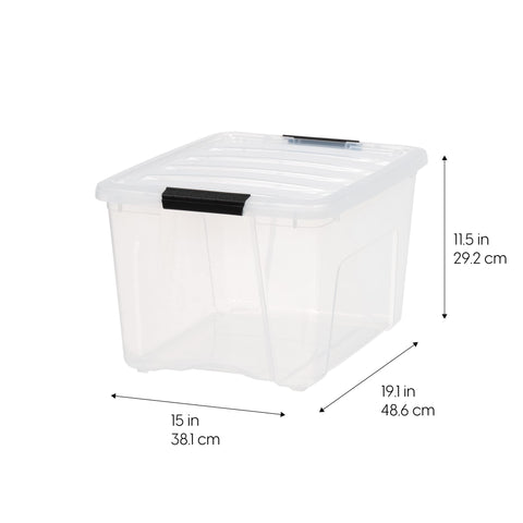 IRIS USA close-up of locking lid and buckles providing secure protection