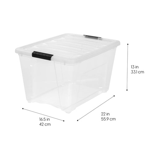 IRIS USA locking lid detail highlighting secure latches for spill protection