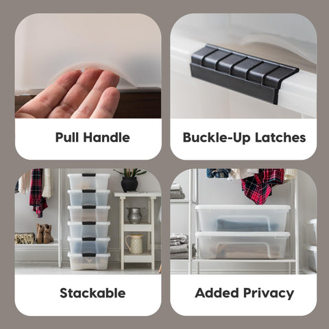 IRIS USA nested bins illustrating space-saving storage when empty