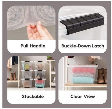 IRIS USA side profile of nested bins saving storage space when empty